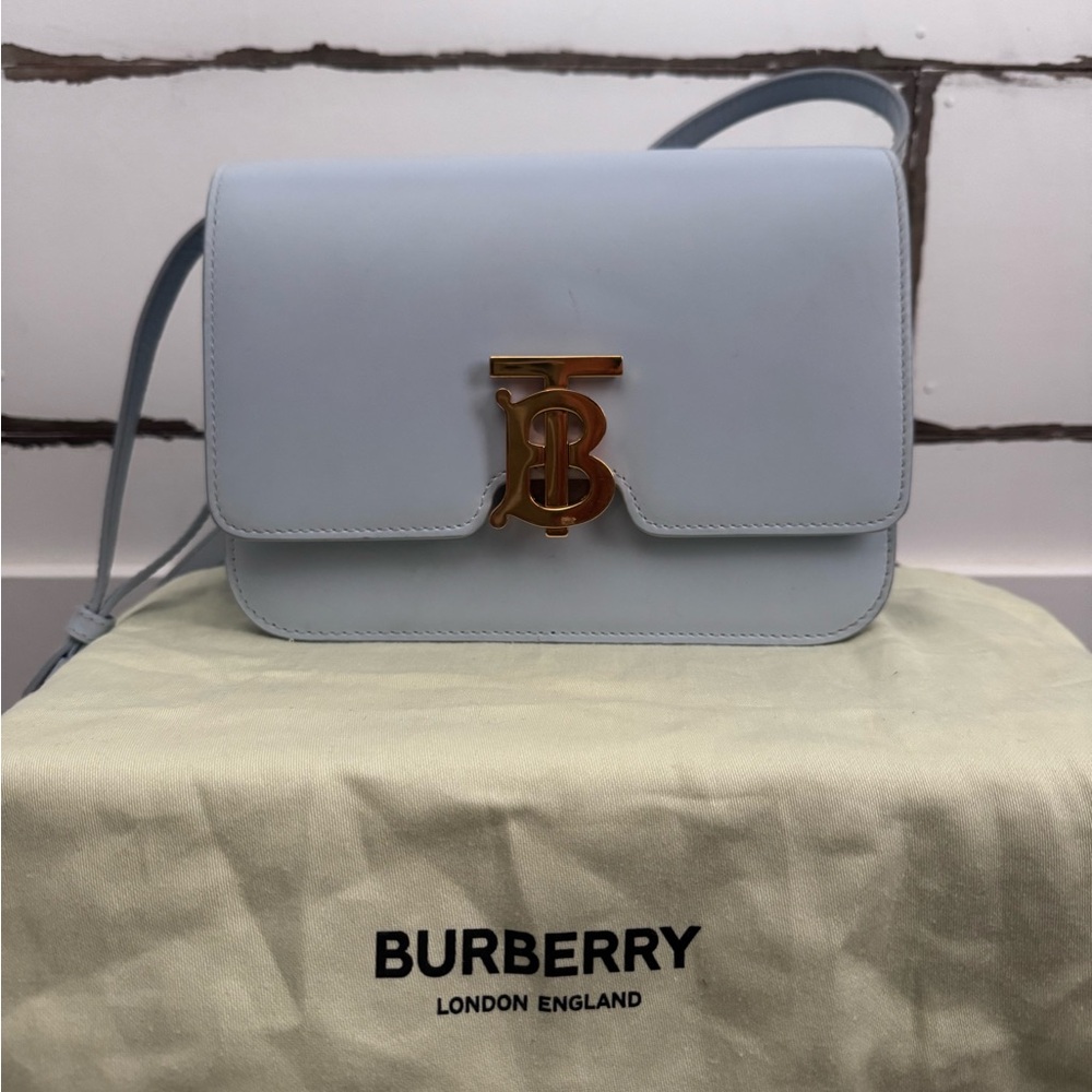 Burberry Blue Crossbody Bag with Gold Accents